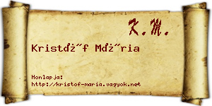 Kristóf Mária névjegykártya
