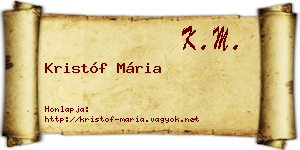 Kristóf Mária névjegykártya