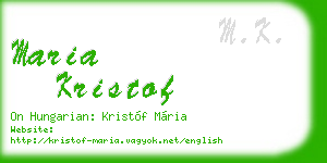 maria kristof business card
